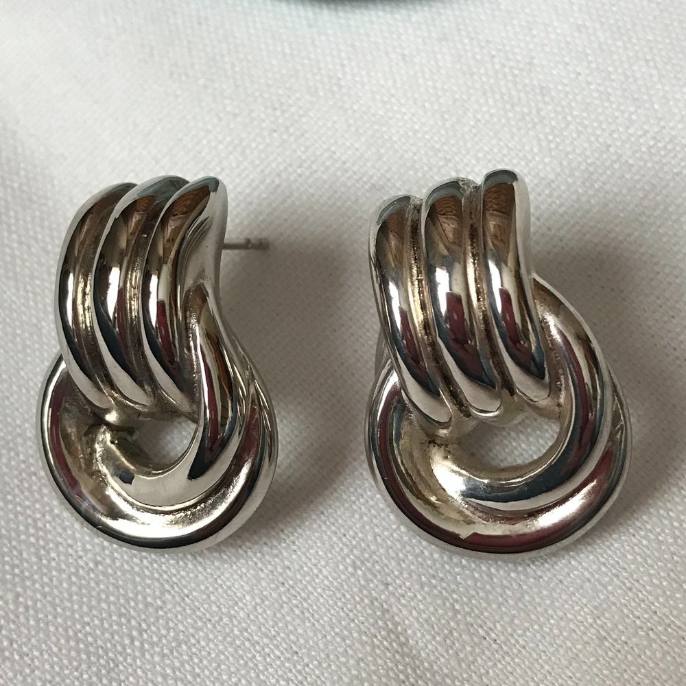 Ross-Simons Sterling Silver Earrings w/Post Back & Logo Pouch